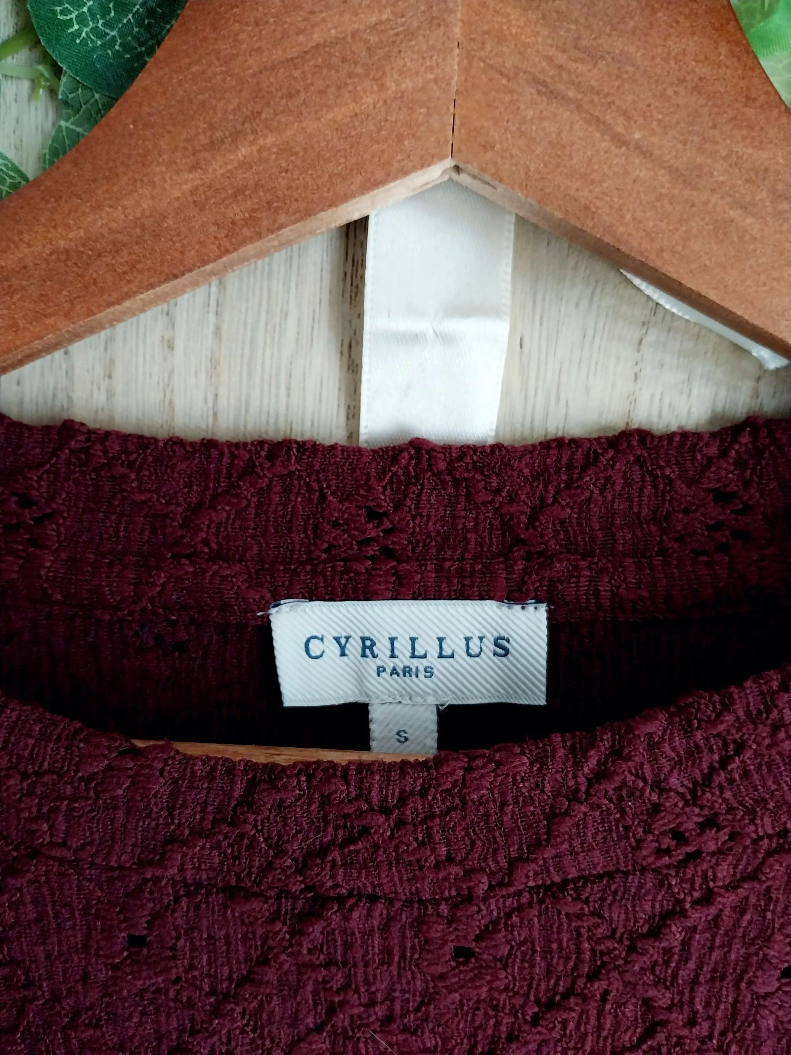 Camiseta de media temporada texturizada y ajurada burdeos Cyrillus Talla 36/38 – photo 7